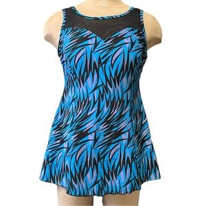 Shore Shapes Swimdress Swim Dress One Piece Swimsuit Zebra Print 12 New